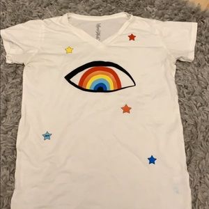 Lauren Moshi kids 10 rainbow eye tshirt